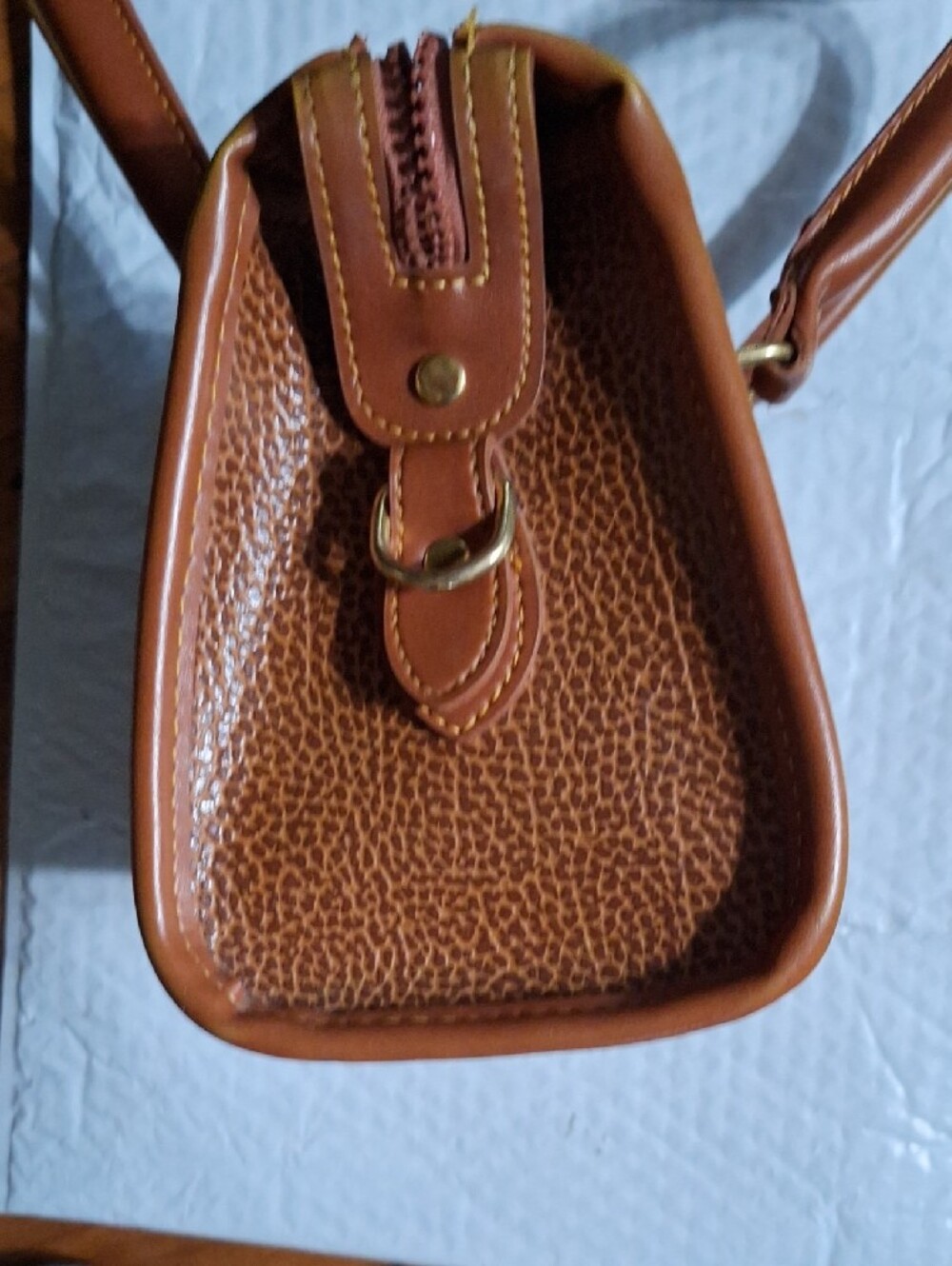 Dooney & Bourke Pebble Leather Satchel in Cognac - Picture 4 of 7